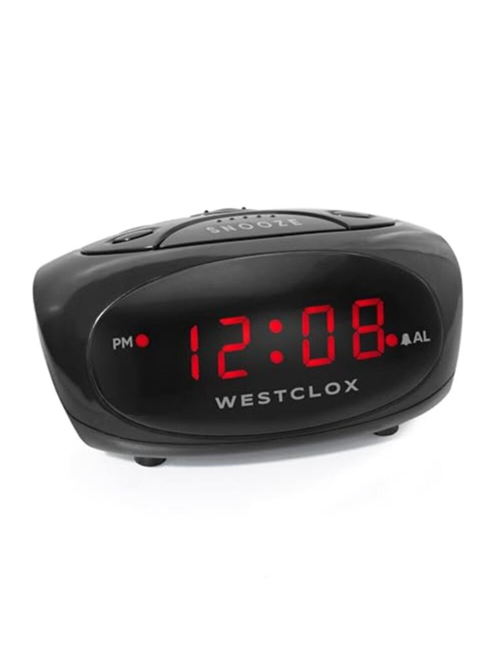 Loud Digital Alarm Clock Travel Bedside LED Display Snooze Battery Backup Black
